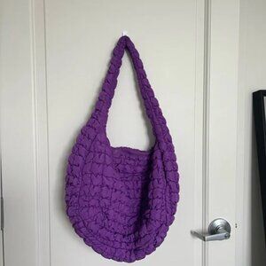 Cos oversized quilted bag purple